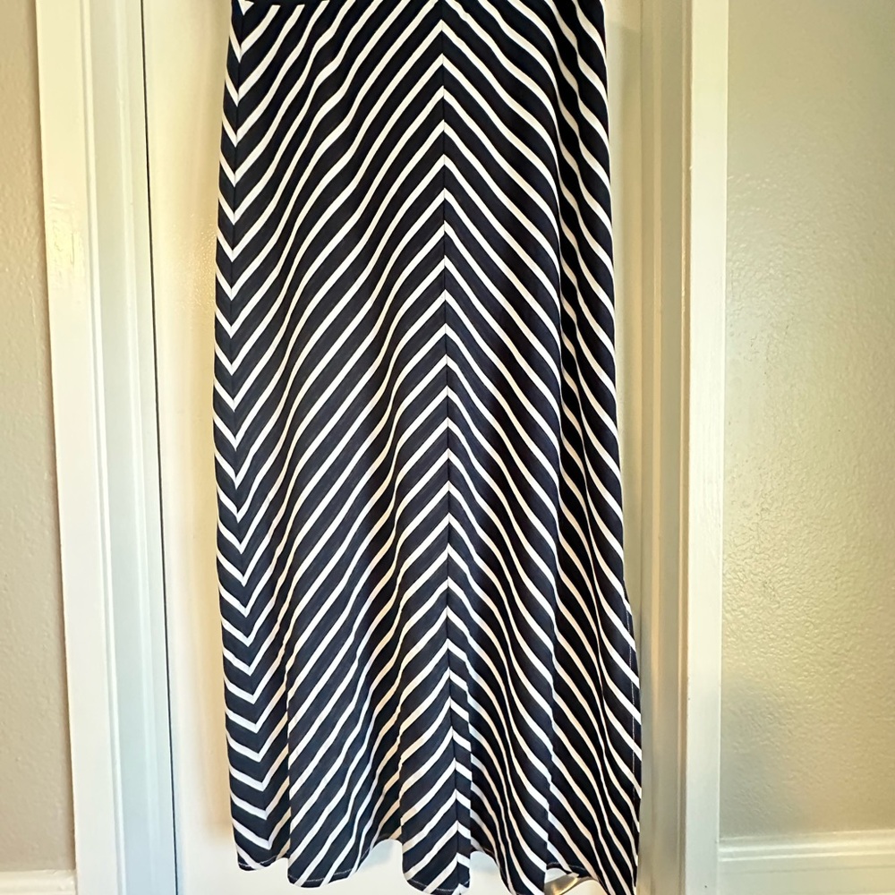The Limited Navy Blue and White Maxi Skirt